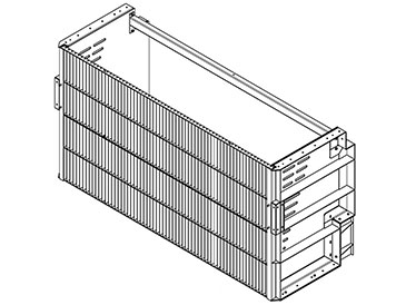Drawing of Intake Box with Course Bar Screen attached to upstream face.