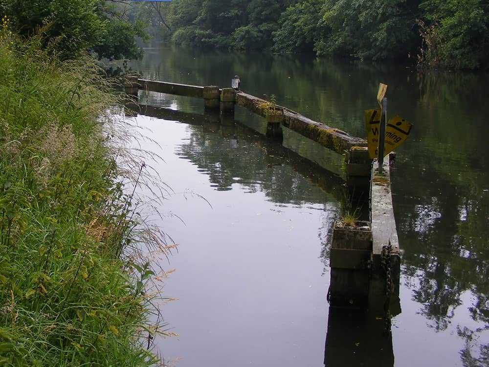 Intake location (under water) with surrounding timber fender
