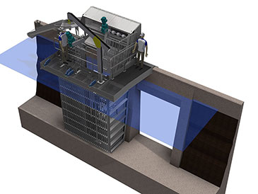 GoFlo 3D CAD model of the proposed screens, Intake Box and Walkways GoFlo 3D CAD model of the proposed screens, Intake Box and Walkways