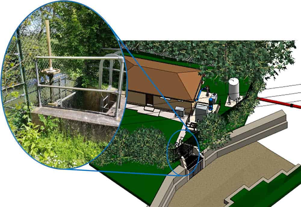 Clifton Maybank water travelling screen to remove debris